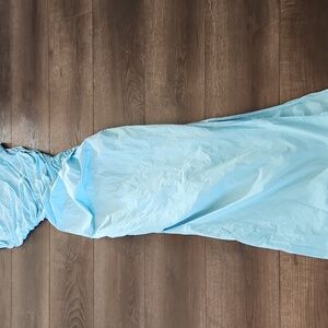 Paris Georgia Kaya Maxi Dress Evening Gown in Blue Jersey Size M